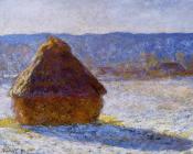 克劳德 莫奈 : Grainstack in the Morning, Snow Effect